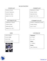 Gas Laws - General Chemistry - Assignment