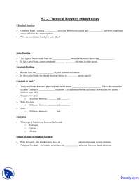 Chemical Bond - General Chemistry - Assignment