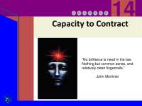 Capacity to Contract - Bussiness Law - Lecture Slides