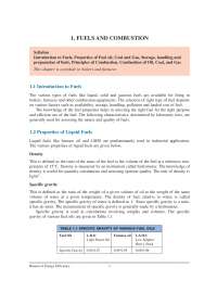 Fuels and Combustion - Bureau of Energy Efficiency - Lecture Notes