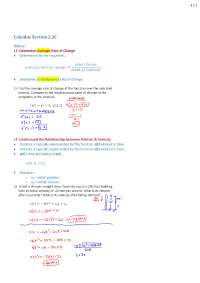 Average - AP Calculus - Lecture Notes - Docsity