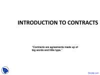 Introduction to Contracts - Bussiness Law - Lecture Slides
