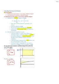 Definite Integral - AP Calculus - Lecture Notes - Docsity