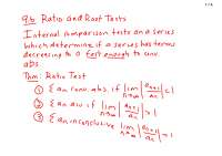 Ratio and Root Test - AP Calculus BC - Lecture Notes