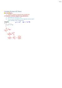 Evaluation of Integral - AP Calculus - Lecture Notes - Docsity