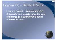 Related Rates - AP Calculus BC - Lecture Notes