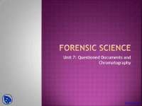 Documents and Chromatography - Forensic Science - Lecture Slides