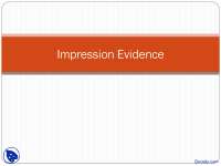 Impression Evidence - Forensic Science - Lecture Slides