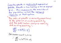 Logistic Diff Eqn - AP Calculus BC - Lecture Notes