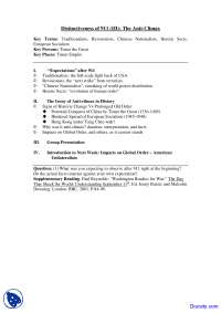 Anti Climax - The Post World War - Lecture Notes
