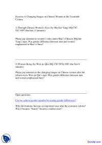 Changing Images on Chinese Women - Sex Inequality - Exercise