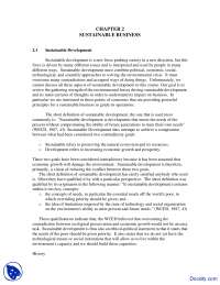 Sustainable Business - Environment and Business - Lecture Notes