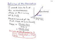 Derivative Definition - Pre Calculus - Lecture Handout