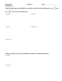 Sum and Difference in Identities - Trignometry - Practice Problems ...
