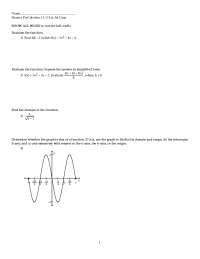 Simplified Outcomes - Pre Calculus - Quiz