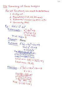 Curve Analysis - AP Calculus BC - Lecture Notes
