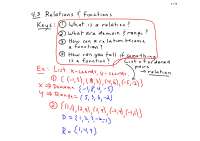 Relational Functions - Intermediate Algebra - Lecture Handout