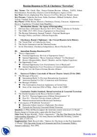 Russian Response - The Post World War - Lecture Notes