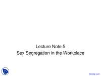 Sex Segregation - Sex Inequality - Lecture Slides