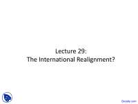 From Hispanic Hegemony to Current World Order: International Systems and Realignments