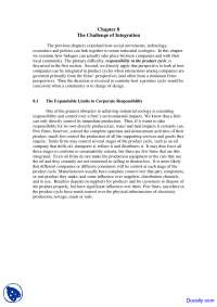 Challenge of Integration - Environment and Business - Lecture Notes
