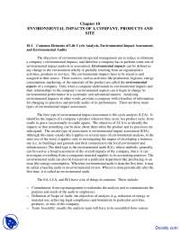 Environmental Impacts - Environment and Business - Lecture Notes