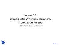 Latin America's Complex History and Relations with the USA: Before and After 9/11