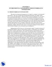 Environmental Managment - Environment and Business - Lecture Notes
