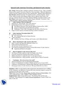 Latin American Terrorism - The Post World War - Lecture Notes