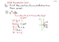 Finding Directrix - Pre Calculus - Lecture Handout