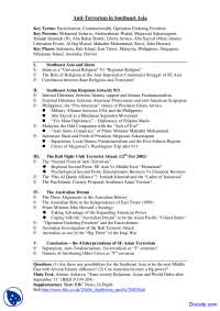 Islam's Impact on Anti-Terrorism in SE Asia: Indonesia, Philippines, Malaysia & Australia
