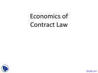 Economics of Contract Law - Law and Economics - Lecture Slides