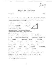 Doppler Effect - General Physics - Solved Exam