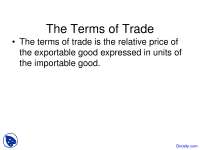 Terms of Trade - International Economics - Lecture Slides