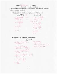 Exam 3 with Solution for Calculus II | MATH 2254 - Docsity