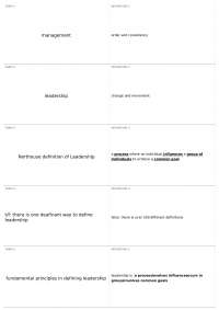Leadership Exam 1 | LEAD 3010 - Leadership Theories and Practices