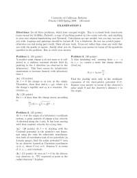 UC Berkeley Physics Exam: Physics 110B Spring 2004 (Strovink) Exam 2