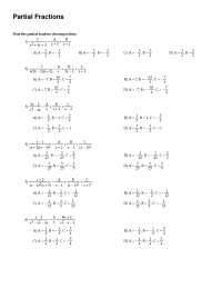 Partial Fractions - Calculus - Exercise - Docsity