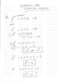 Exponents - Statistics - Lecture Notes | Study notes Statistics - Docsity