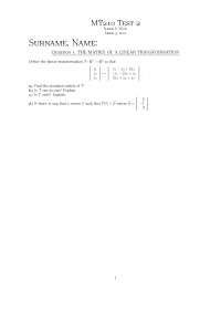 Linear Transformation - Linear Algebra - Exam