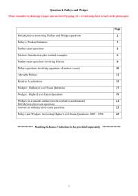 Pulleys and Wedges - Applied Maths - Lecture Notes