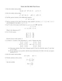 Initial Value Problem - Linear Algebra - Exam