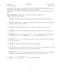 Bounded Sequence - Advanced Analysis - Exam - Docsity
