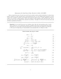 Formulas - Complex Analysis - Exam