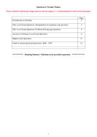 Circular Motion - Applied Maths - Lecture Notes
