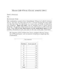 Academic Integrity - Linear Algebra - Exam