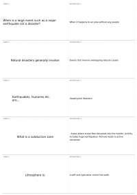 When is a large event such as a major earthquake not a disaster? | GEOL  - Natural Disasters