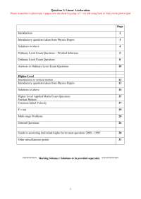 Linear Acceleration - Applied Maths - Lecture Notes