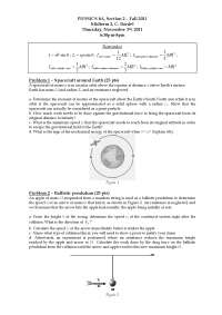 Spacecraft Around Earth - Introductory Physics - Exam