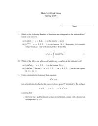 Families - Complex Analysis - Exam